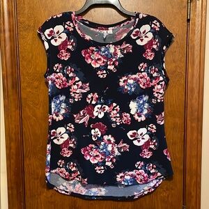 Elle Pink and Blue Cap Sleeve Blouse